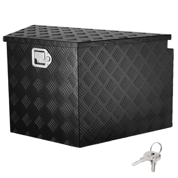 Släpvagnstunglåda, aluminiumlegering diamantplåt, verktygslåda, robust förvaring med lås, 33"x19"x18" för pickup/husbil.