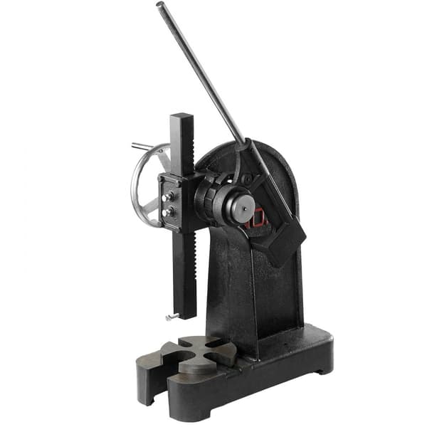arborpress, 3 ton spärrtyp, manuell skrivbordsstanspress, 12,2" maxhöjd, för stämpling och bockning.