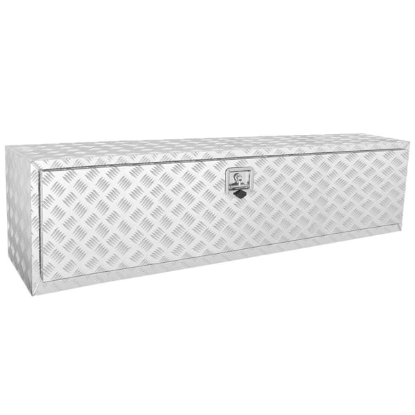Undervognskasse 60"x17"x18", kraftig aluminium diamantværktøjskasse, med lås, vandtæt til lastbil og traileropbevaring.
