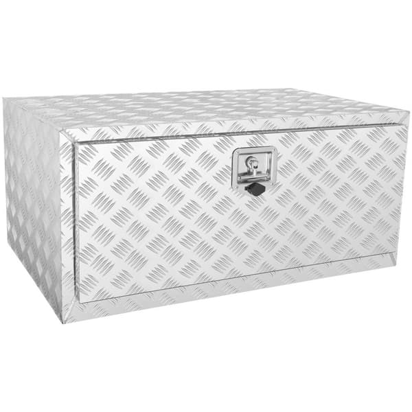 Underrede lastbilslåda, 36"×24"×24", kraftig aluminiumverktygslåda med lås, vattentät släpvagnsförvaringslåda.