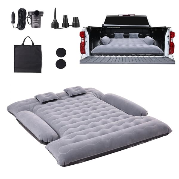 Oppustelig bilmadras til lastbil 6-6,5 fod med pumpe – perfekt til camping og kortere sengepladser.