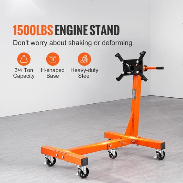 Motorstativ 1500LBS Fällbart Motorlyft Dolly med justerbart monteringshuvud