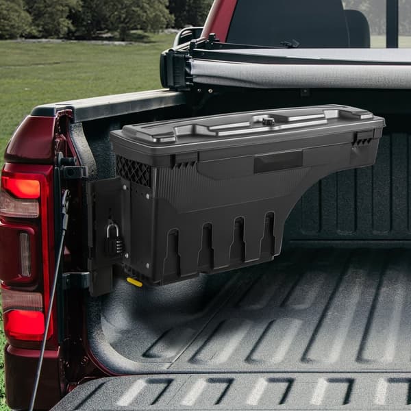 Kuorma-auton sängyn säilytyslaatikko, lukittava kansi, ABS-vesitiivis 6,6 gal/20 L, Dodge Ram 1500 2019-2021.