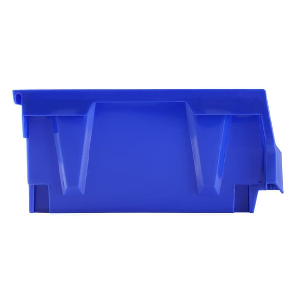 Plastförvaringsfack (11"x5"x5"), hängande, stapelbar, blå/röd, 12-pack, tunga för garderob, kök eller kontor.