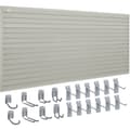 Miniatyrbillede 1 af 9: Slatwall-paneler i grå til garagevæg, 12"H x 48"L. Sæt med 8 paneler til tungt brug - ideel til opbevaring og display.