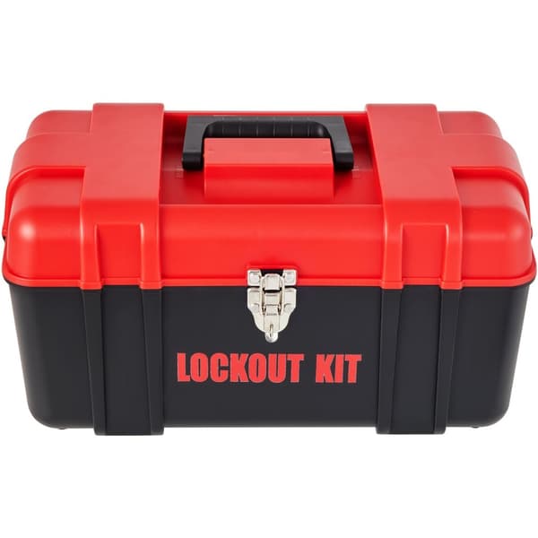 42 kpl Lockout Tagout -sarja, sähköturvalliset lukot, tunnisteet ja työkalut teollisuuden riskeihin.