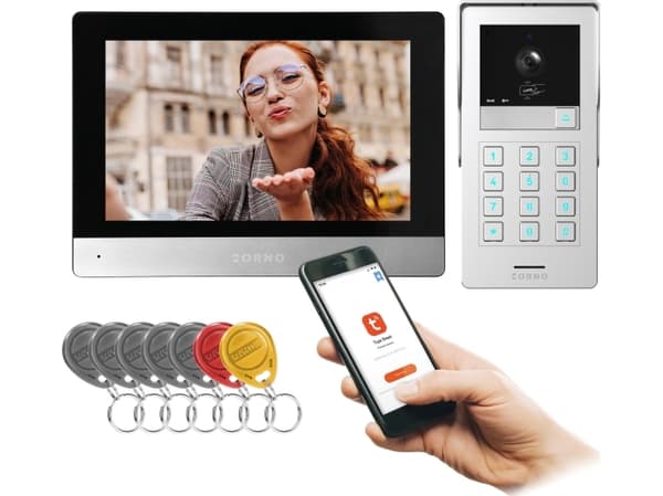 Orno GAYD, enfamilievideointercom, 2-leder, 8", Wi-Fi, berøringsskjerm, 2MP Full HD, RFID, kryptering