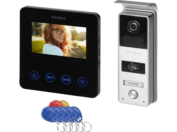 Orno PACTO, enkelt familie video intercom kit, 4-leder, 4,3", RFID