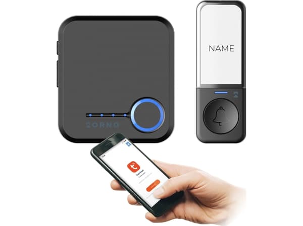 Orno SIGO AC, trådlös nätverksklocka, Wi-Fi, batterifri knapp, inlärningssystem, 52 toner, 200 m, svart