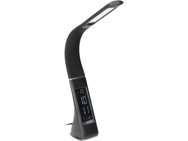 Orno DOLOMIT LED 5W skrivbordslampa med väckarklocka, 400lm, 4000K, svart