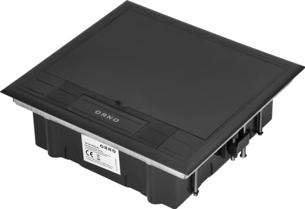 Orno Golvbox för modulära uttag 6 x 45x45 mm eller 12 x 22,5x45 mm, lock: plast, svart