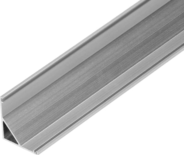 Orno Aluminiumprofil för LED-lister, 2000 x 15,8 x 15,8 mm, vinklad, silver, sats om 50 st.
