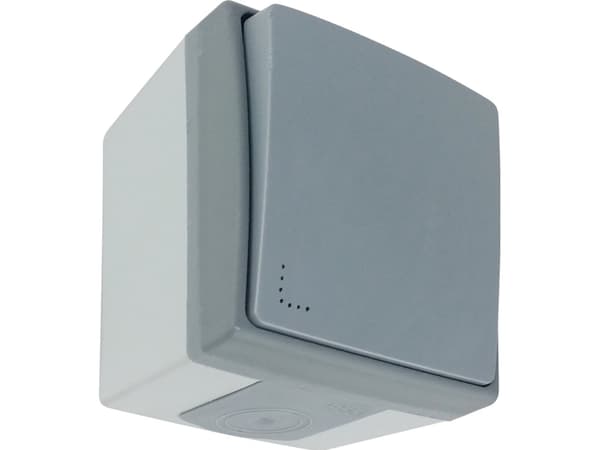 Orno Yksinapainen kytkin valaistuksella AQUATIC PRO IP 55 Harmaa Grafiitti 10 kpl