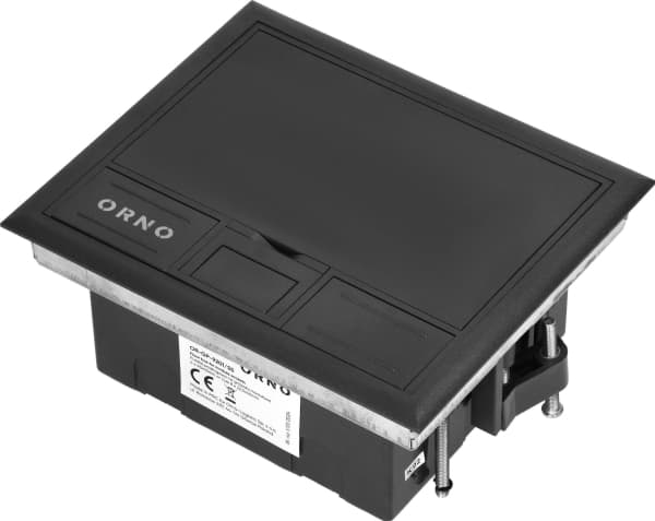Orno Golvbox för modulära uttag 4 x 45x45 mm eller 8 x 22,5x45 mm, lock: plast, svart