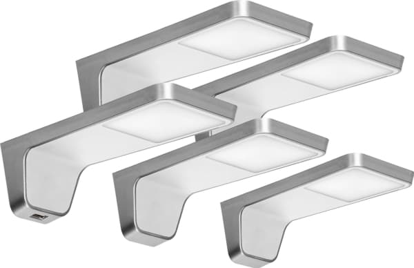 Orno NELA set med 5 LED-lampor för underskåp, 4x2W+7,5W, 4000K, med USB, vit