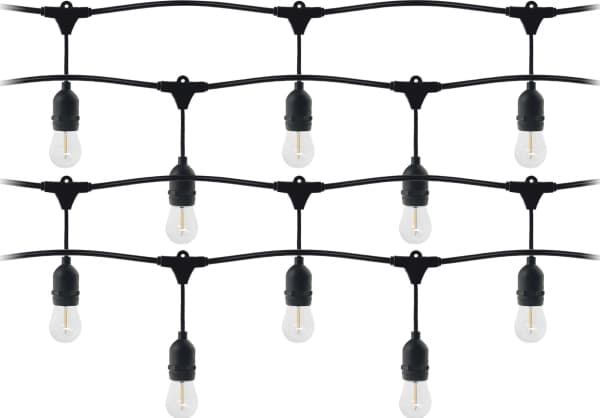 Upphängning Orno Lighting girland set - 1 sladd 20m (40 armaturer) + 40 LED-lampor 1W E27, 3000K - varm + 1 glödlampa gratis!