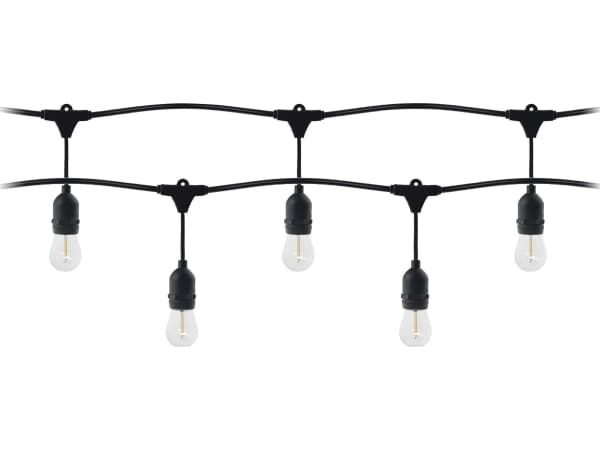 Hengelampe Orno Lampesett - 1 10 m streng (10 lamper) + 10 LED-pærer 1W E27, 3000K + 1 gratis pære