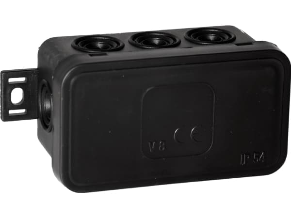 Orno Box n/t CLICK, IP54, 8 genomföringar, 80x45x41mm, svart, 100 st.