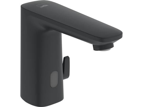 Oras Electra 9210FZ-33 berøringsfri håndvaskarmatur · 3V/117mm tud · 1h m/bl · t/hv u/bv · mat sort · komposit