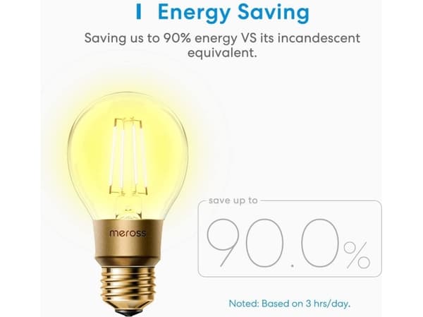 Älykäs lamppu|MEROSS|Energiankulutus 6 wattia|2700 K|Säteilykulma 180 astetta|MSL100HK(EU)