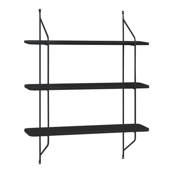 Vägghylla Østfold 100x80x21 cm stål svart [en.casa]