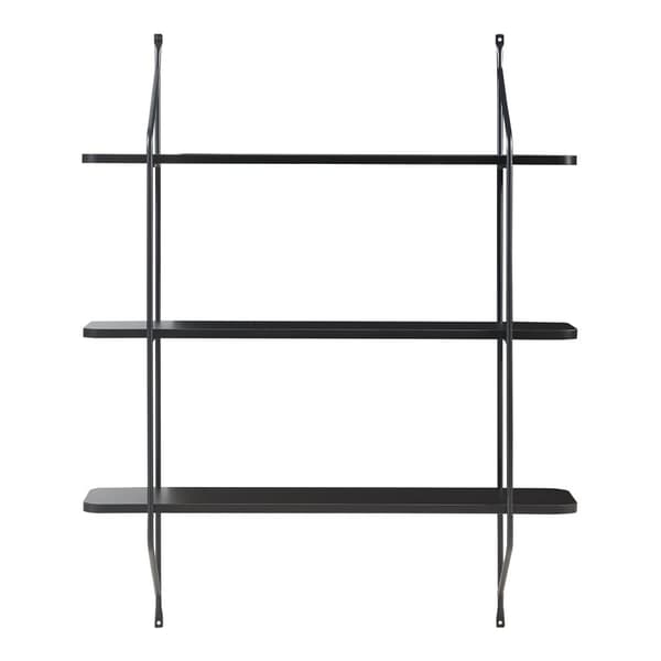 Vägghylla Østfold 100x80x21 cm stål svart [en.casa]