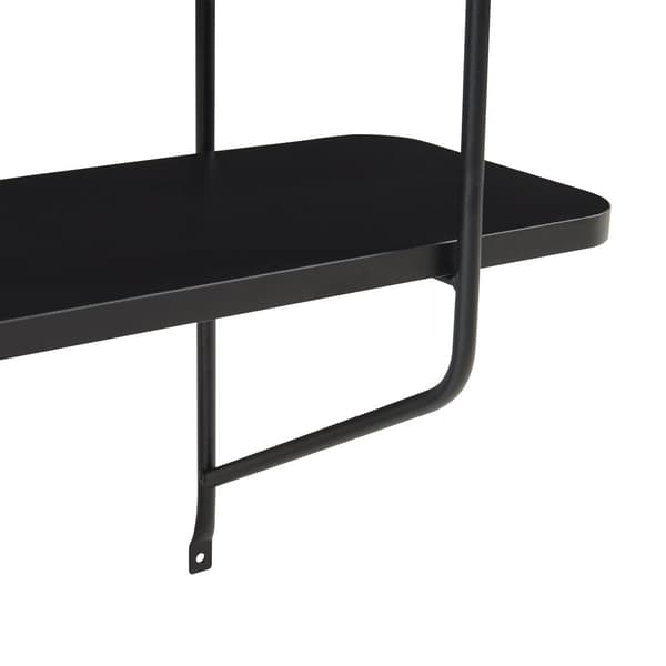 Vägghylla Østfold 100x80x21 cm stål svart [en.casa]