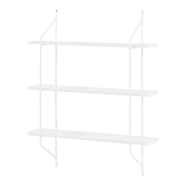 Vägghylla Østfold 100x80x21 cm stål vit [en.casa]