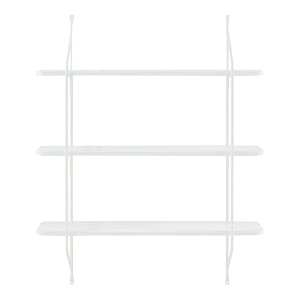 Vägghylla Østfold 100x80x21 cm stål vit [en.casa]