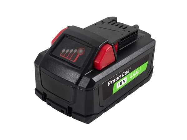 Green Cell PTML18V8, Svart, Röd, Litium-Ion (Li-Ion), 8 Ah, 144 wh, 18 V, 84 mm