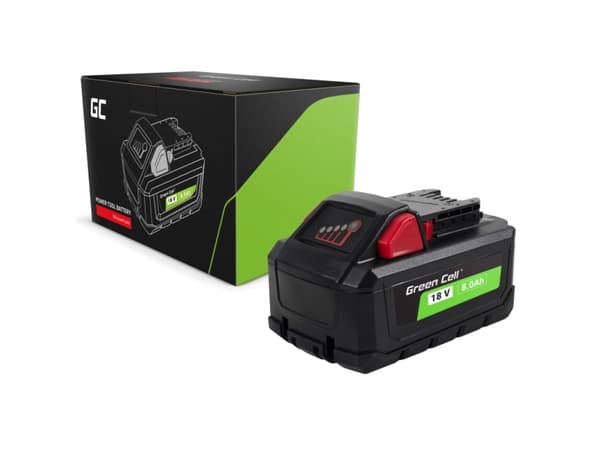Green Cell PTML18V8, Svart, Röd, Litium-Ion (Li-Ion), 8 Ah, 144 wh, 18 V, 84 mm
