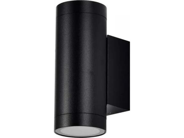 V-TAC Väggmonterad trädgårdslampa fasad 2xGU10 Svart IP54 VT-11015