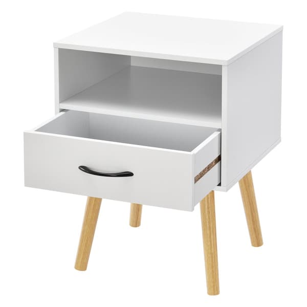Sängbord Gävle set om 2 vit 57x42x40 cm [en.casa]