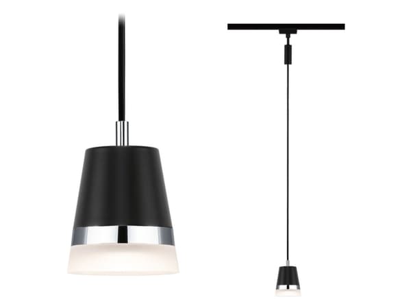 Paulmann Hengelampe URail PENDEL CONE GU10 max 10W sort / plast Sort