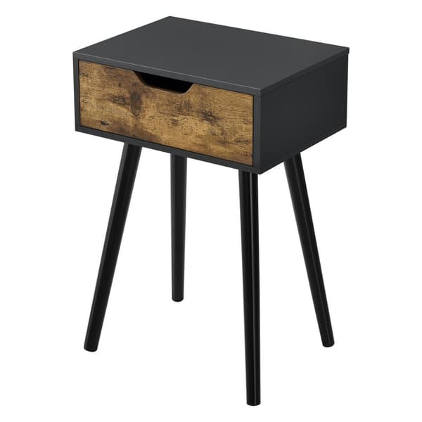 Sängbord Östersund set om 2 svart mörk träfärg 60x40x29,5 cm [en.casa]