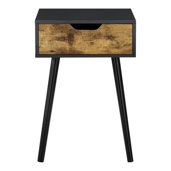 Sängbord Östersund set om 2 svart mörk träfärg 60x40x29,5 cm [en.casa]