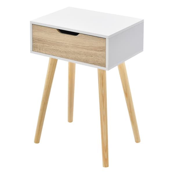 Sängbord Östersund set om 2 ekfärg vit 60x40x29,5 cm [en.casa]