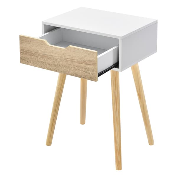 Sängbord Östersund set om 2 ekfärg vit 60x40x29,5 cm [en.casa]