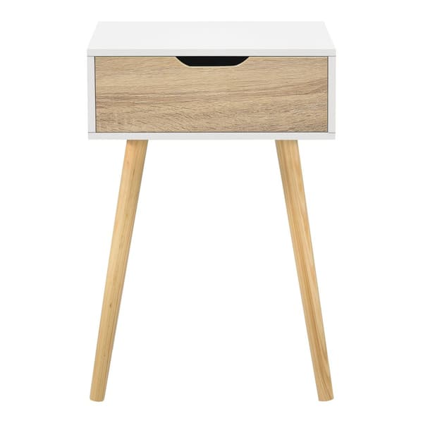 Sängbord Östersund set om 2 ekfärg vit 60x40x29,5 cm [en.casa]