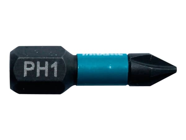 Makita Impact Black - Impact screwdriver bit - 2 delar - phillips - PH1 - hexagonalt - längd: 25 mm