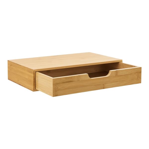 Vägghylla Bokn set om 2 bambu 40x24x8 cm [en.casa]