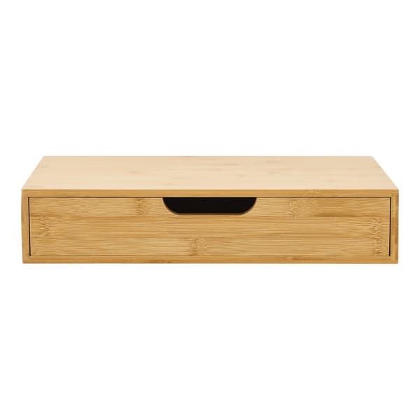 Vägghylla Bokn set om 2 bambu 40x24x8 cm [en.casa]
