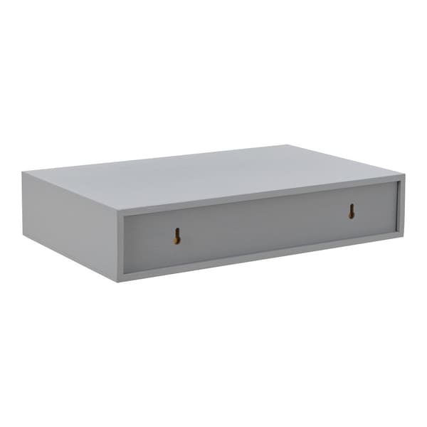Vägghylla Bokn set om 2 grå bambu 40x24x8 cm [en.casa]