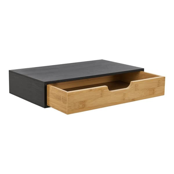 Vägghylla Bokn 40x24x8 cm bambu svart [en.casa]