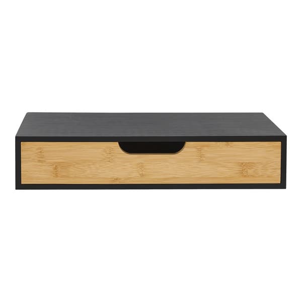 Vägghylla Bokn 40x24x8 cm bambu svart [en.casa]