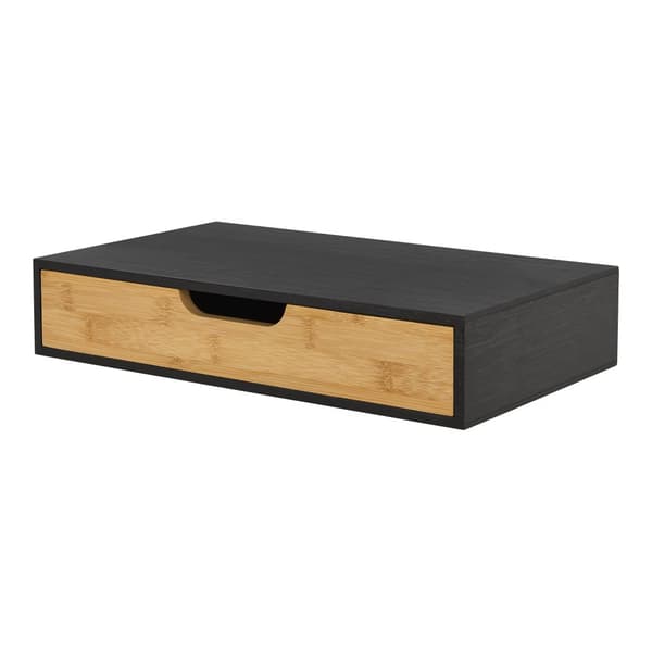 Vägghylla Bokn 40x24x8 cm bambu svart [en.casa]