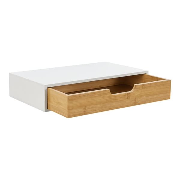 Vägghylla Bokn 40x24x8 cm bambu vit [en.casa]