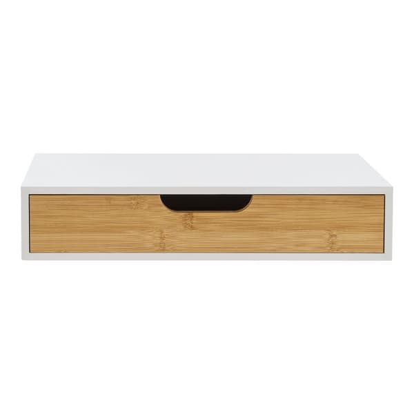 Vägghylla Bokn 40x24x8 cm bambu vit [en.casa]