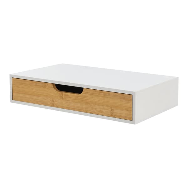 Vägghylla Bokn 40x24x8 cm bambu vit [en.casa]