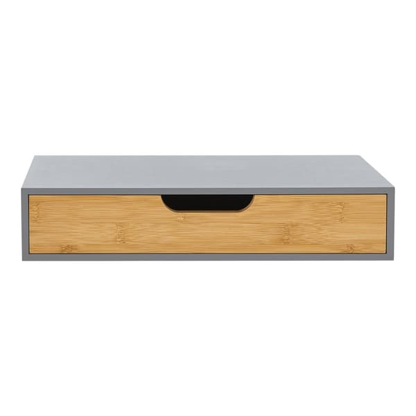Vägghylla Bokn 40x24x8 cm bambu grå [en.casa]